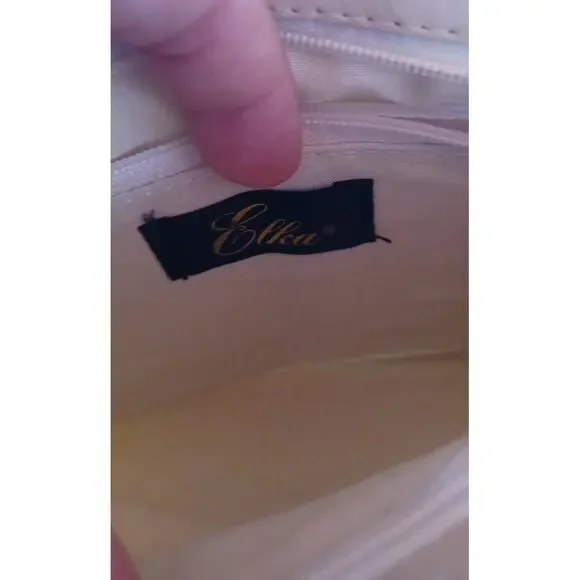 Vintage Elka Metallic Mesh Purse Gold Silver White Disco Clutch Bag 8x6 inches - Picture 5 of 8